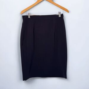 Votre Nom Collection Skirt Size 12 Pencil Skirt Navy Blue Lined Darts Vintage